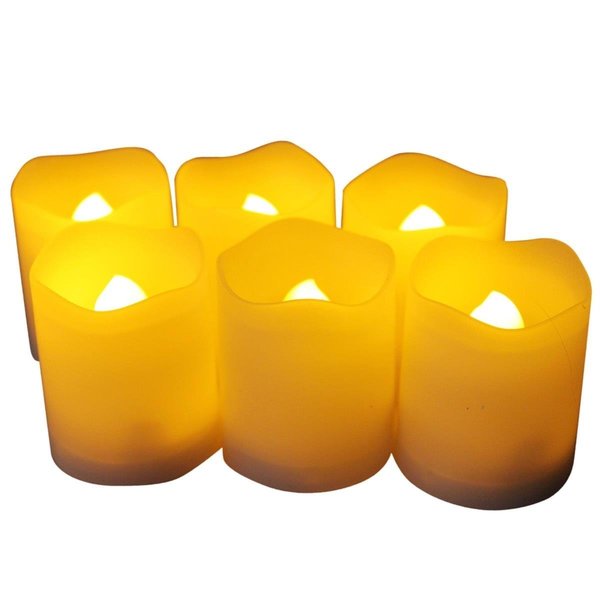 Designs-Done-Right Indoor & Outdoor Votive Flameless Realistic LED Battery Operated Candles with Timer - Pack of 6 DE870333